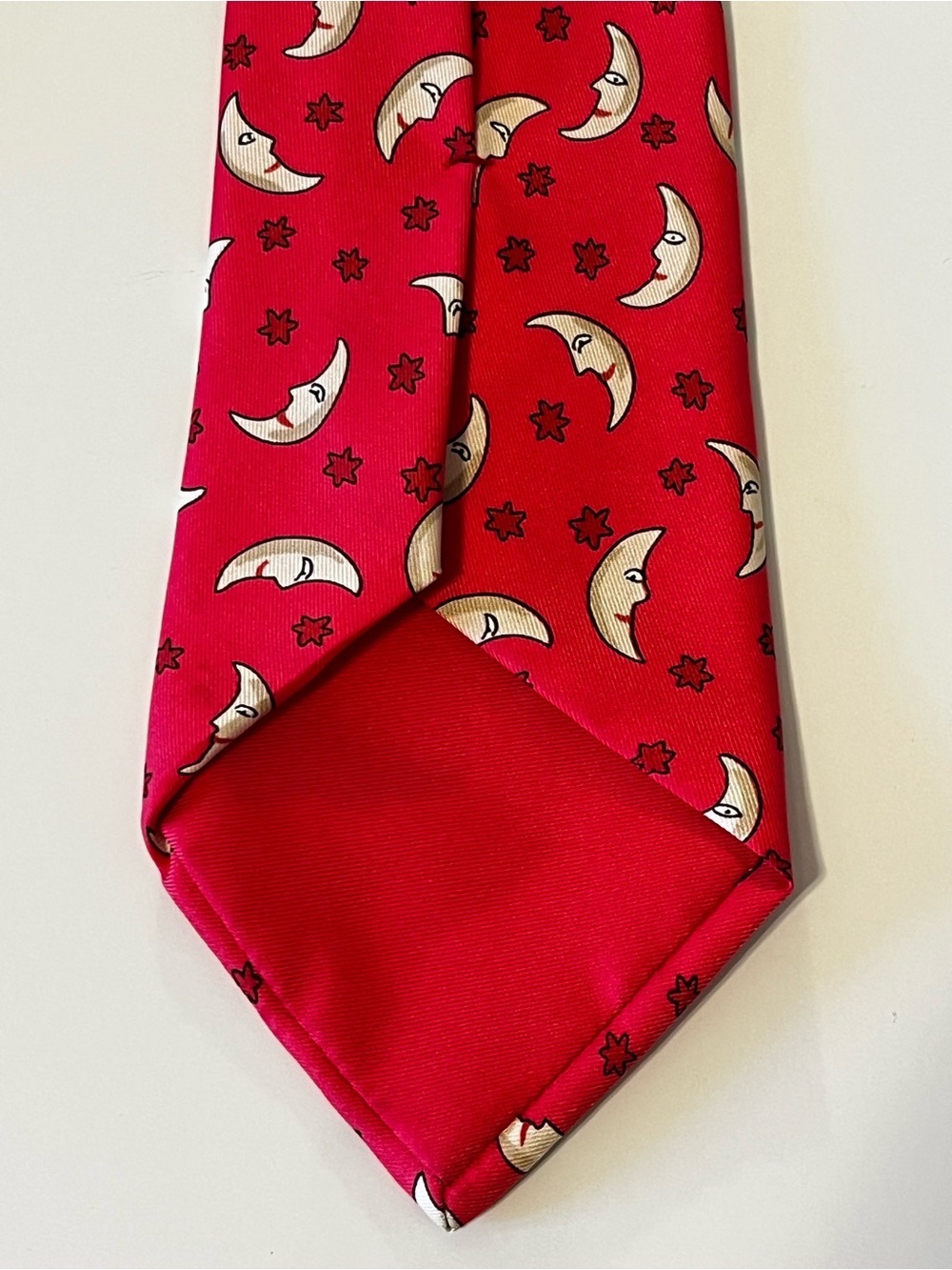 HERMES 7462 HA Mens Neck Tie Silk Vintage France Celestial Moon Star Fathers Day - Picture 5 of 7